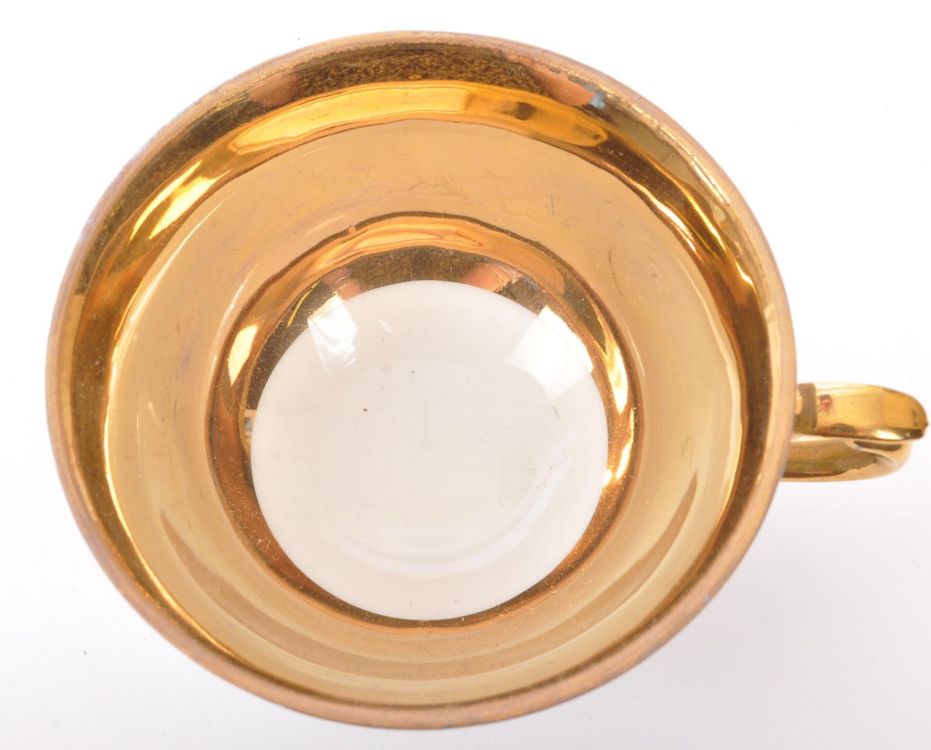 VINTAGE 20TH CENTURY GILT & MARBLE EFFECT COFFEE / TEA SET - Image 4 of 7