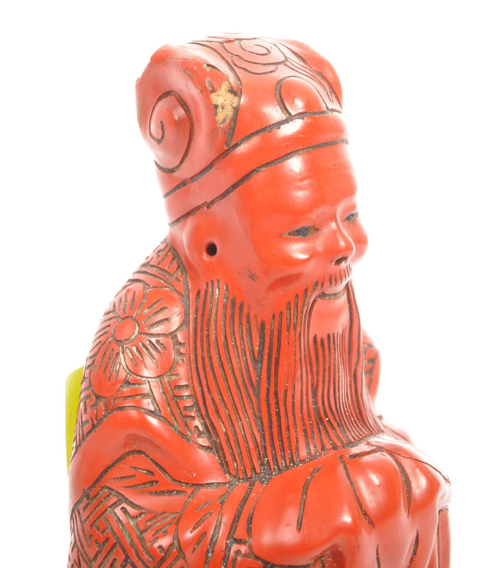 A 20TH CENTURY CHINESE HAND PAINTED CERAMIC TUDI GONG FIGURINE - Image 5 of 5