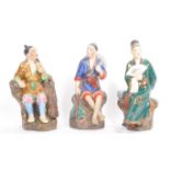 THREE 20TH CENTURY CHINESE PORCELAIN MUD MEN