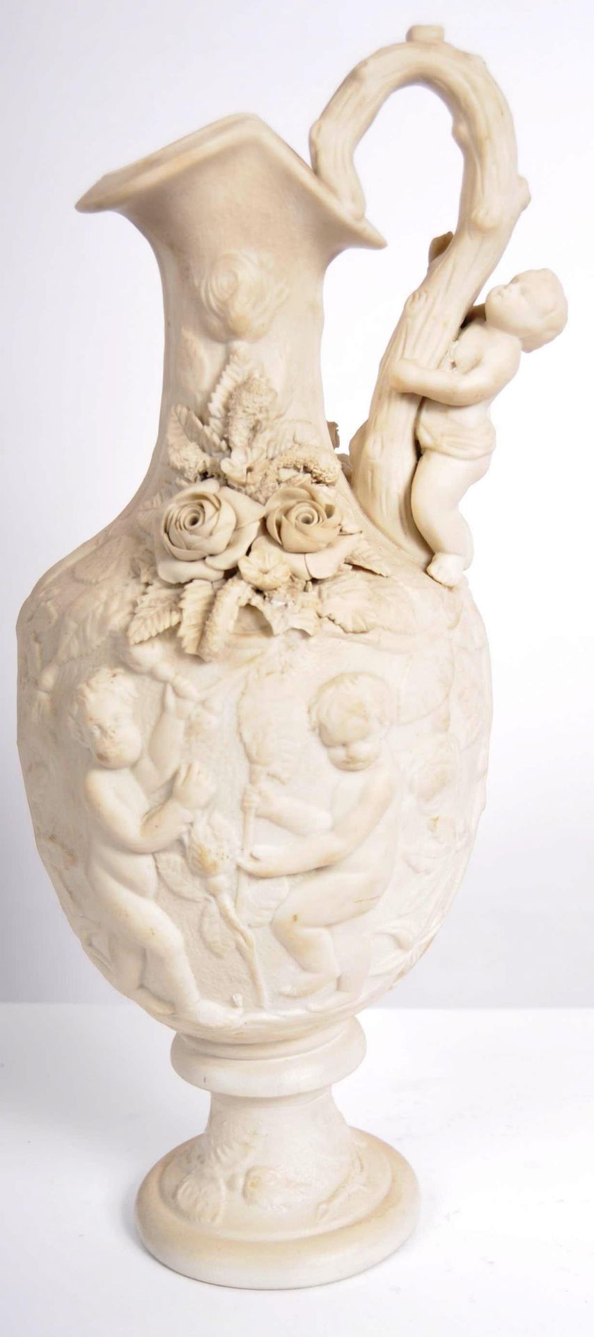 19TH CENTURY PARIAN WARE EWER JUG - Image 4 of 7