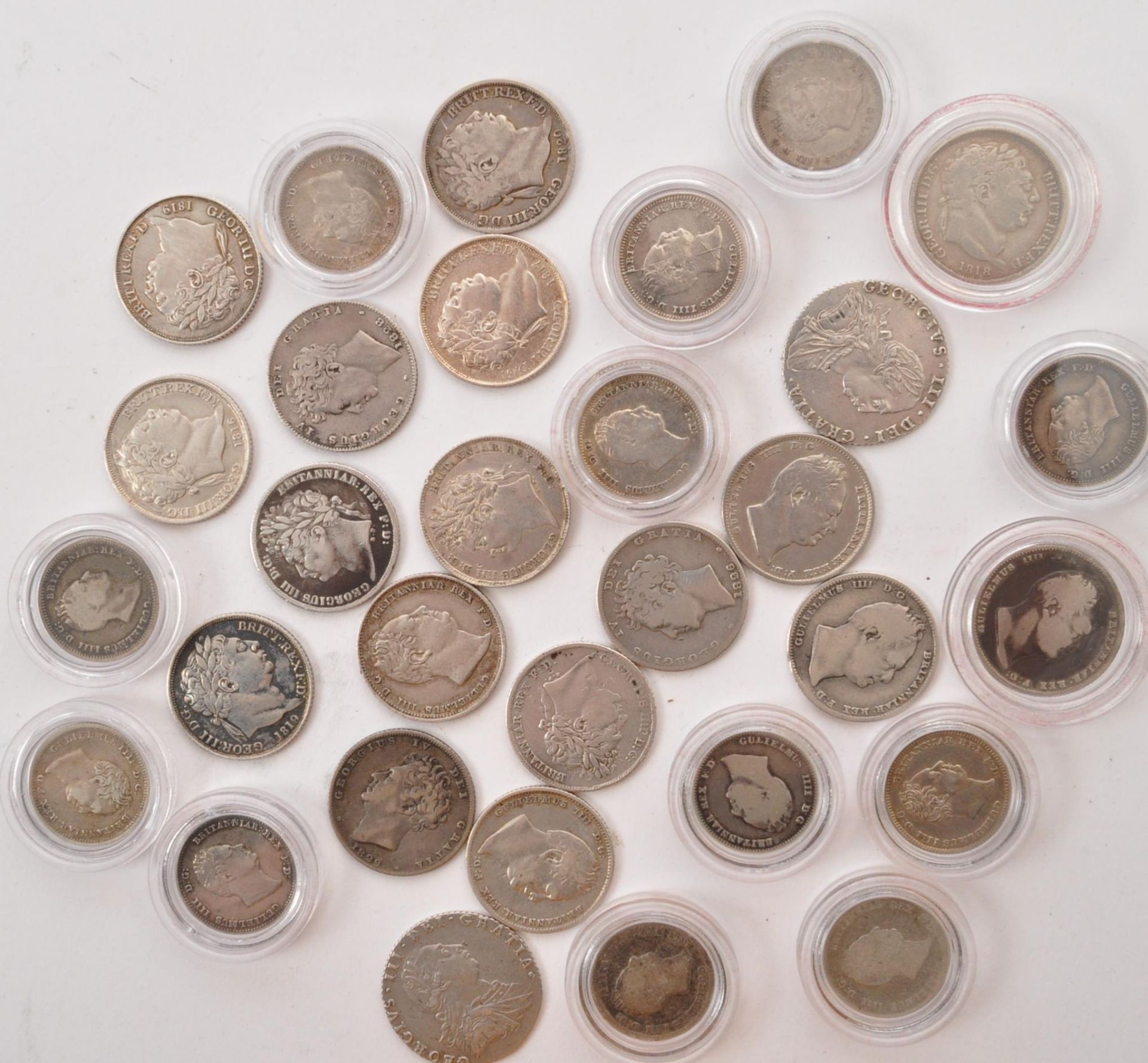 COLLECTION GEORGE III SILVER SIX PENCE COINS - Bild 4 aus 7