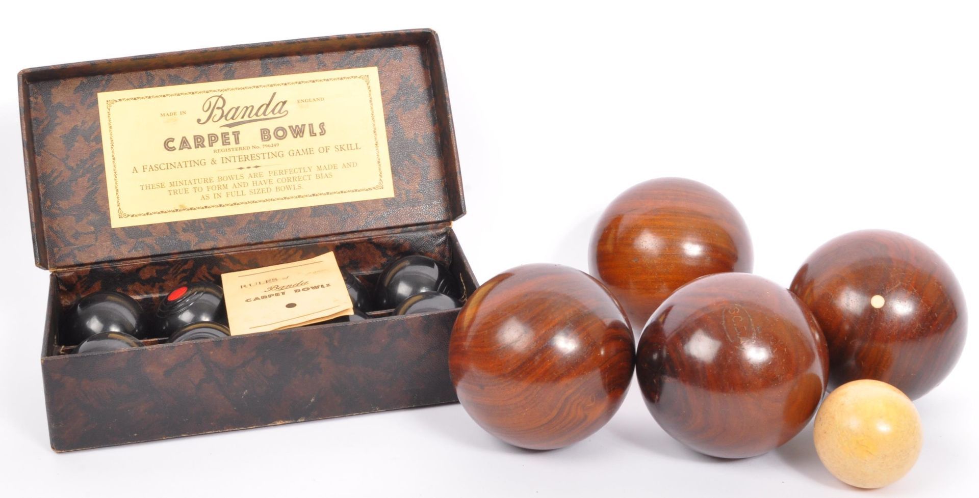 TWO SETS OF VINTAGE RETRO INDOOR CARPET BOWLING BALLS