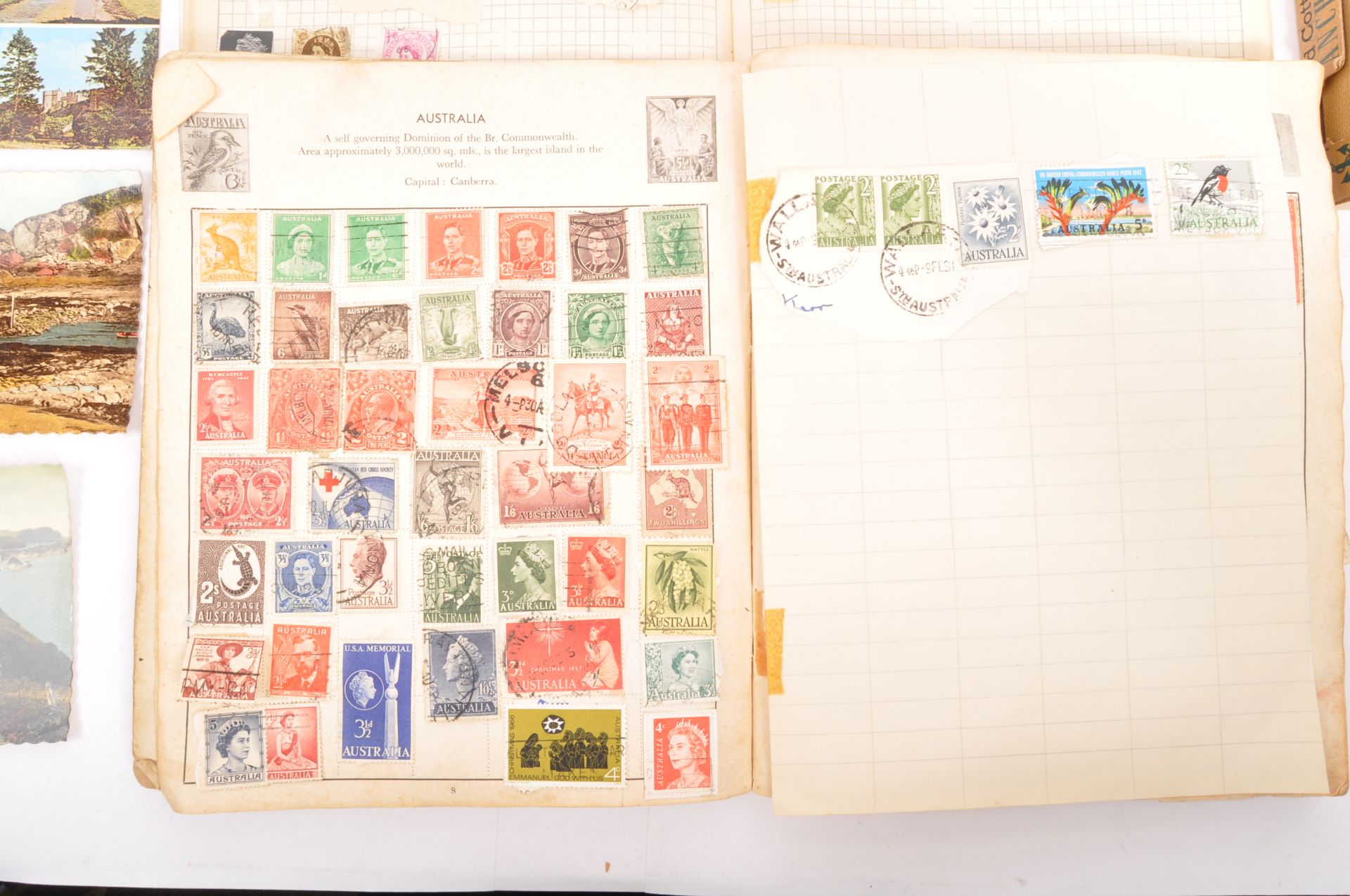 A LARGE COLLECTION OF STAMPS AND 1950'S POST CARDS - Bild 3 aus 9