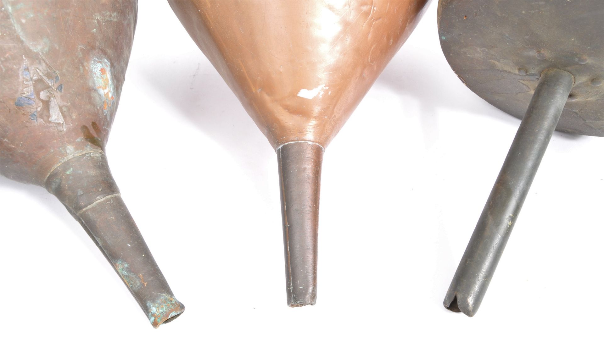 THREE VICTORIAN COPPER FUNNELS - FARROW & JACKSON - Image 5 of 5