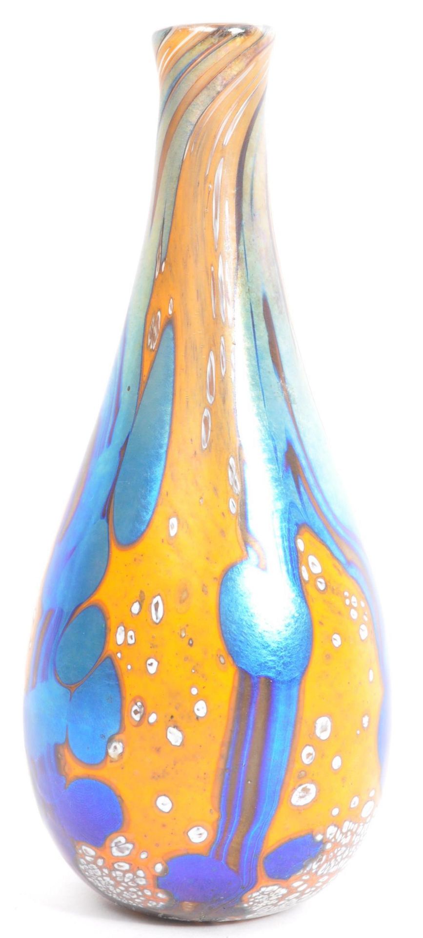 A CONTEMPORARY STUDIO ART GLASS BUD VASE BY SIDDY LANGLEY