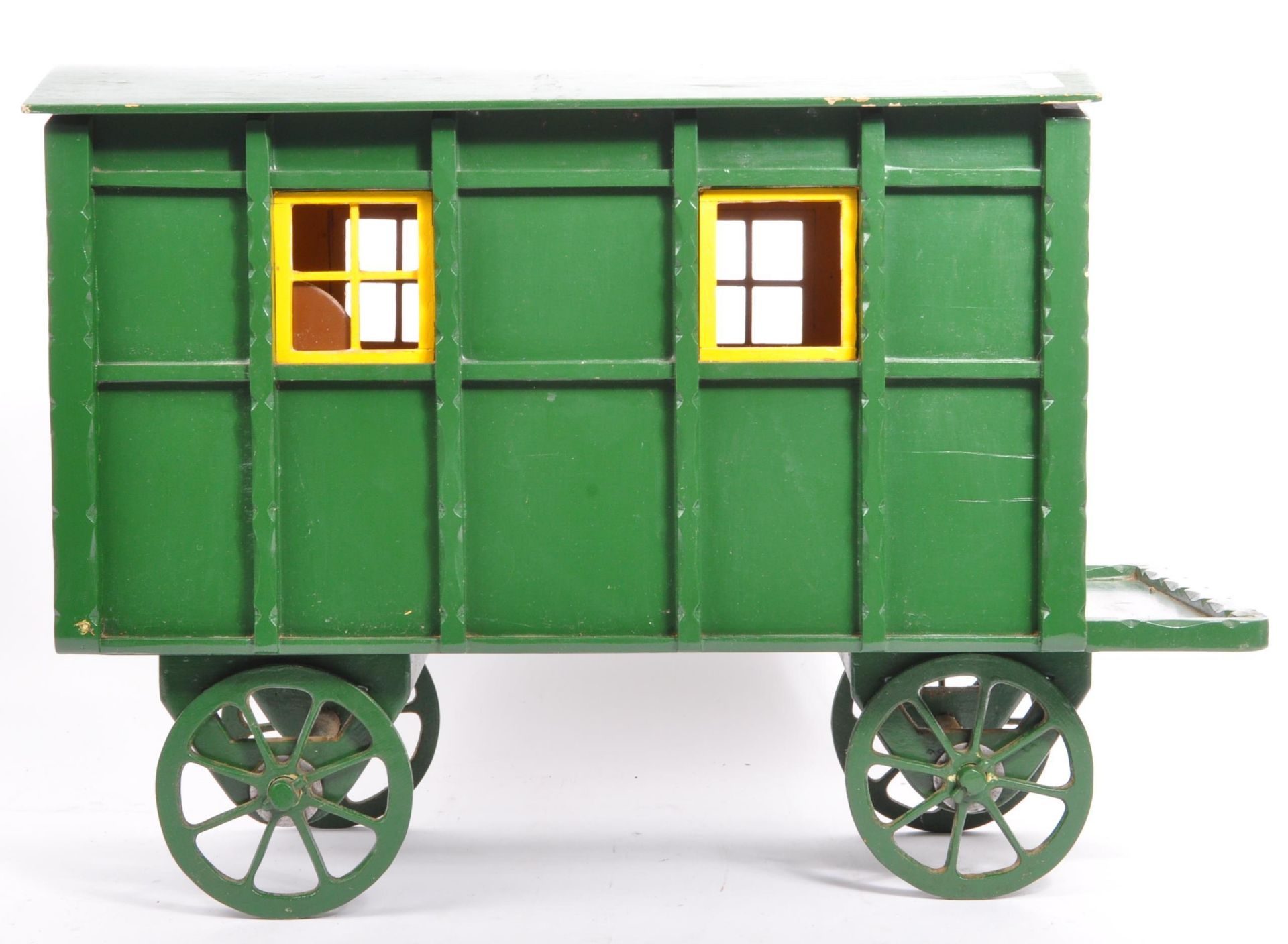 VINTAGE 20TH CENTURY PAINTED FOLK ART TRAVELLERS WAGON - Image 4 of 10