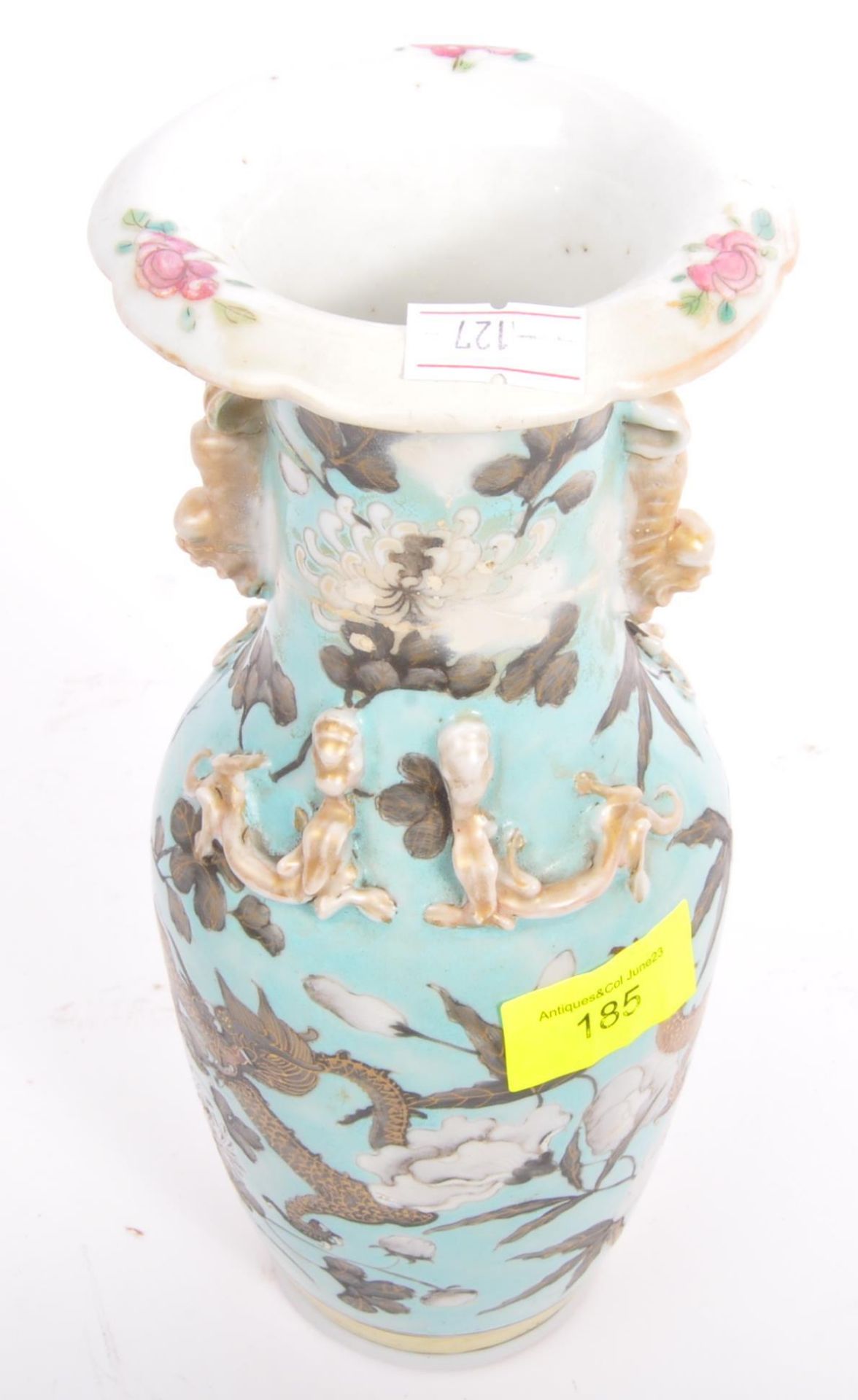 A 19THE CENTURY BLUE AND WHITE CHINESE ORIENTAL CERAMIC VASE - Image 3 of 5