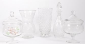 COLLECTION OF VINTAGE 20TH CENTURY CUT GLASS CRYSTAL VASES