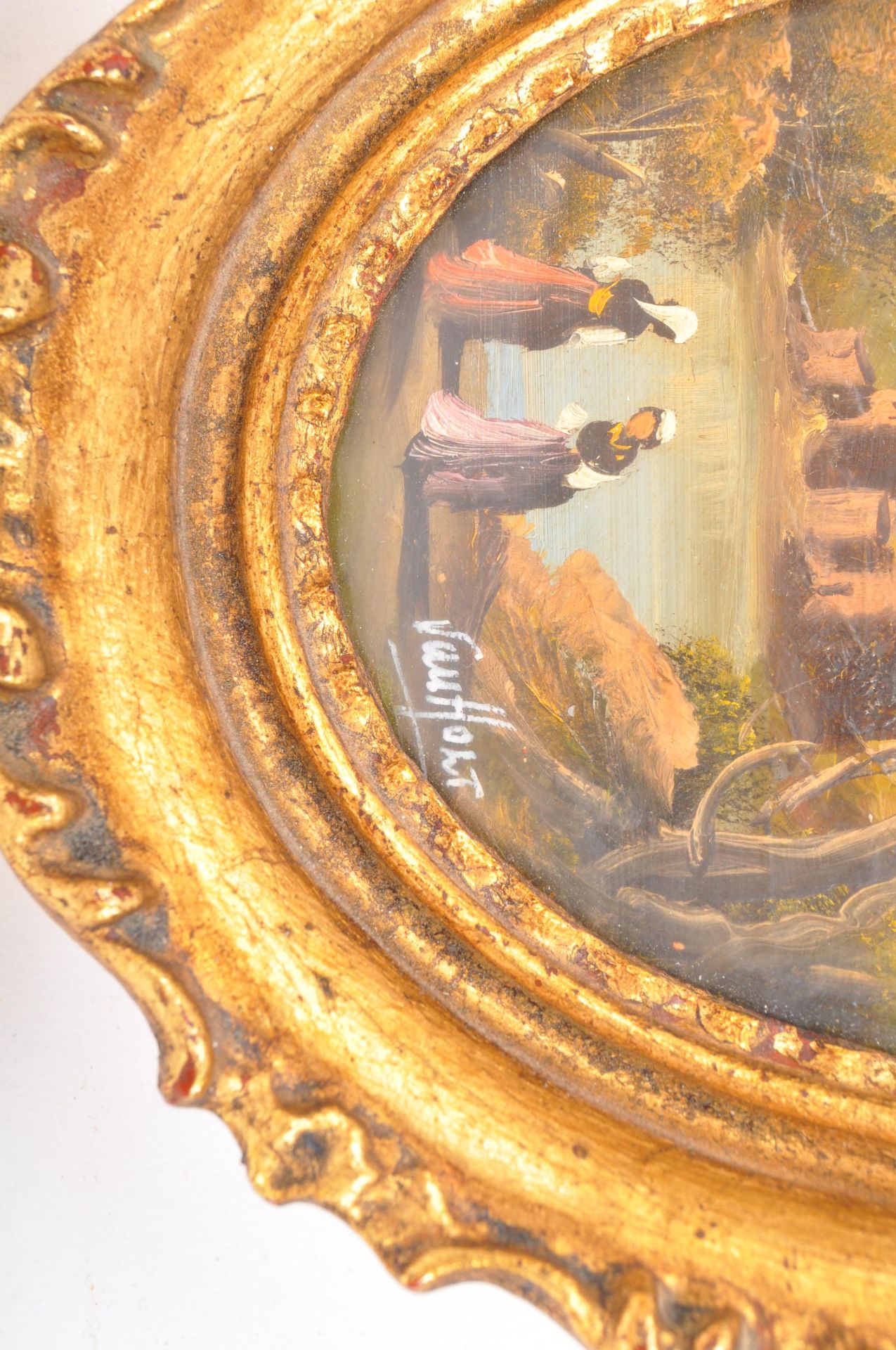 VINTAGE 20TH CENTURY MINIATURE ITALIAN OIL PAINTING - Image 2 of 5