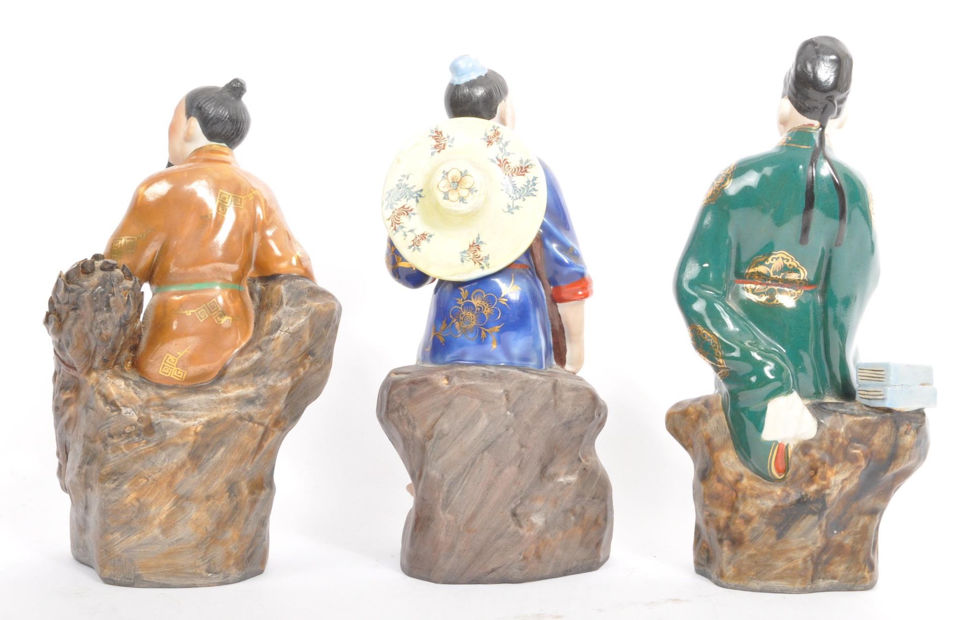 THREE 20TH CENTURY CHINESE PORCELAIN MUD MEN - Image 5 of 5