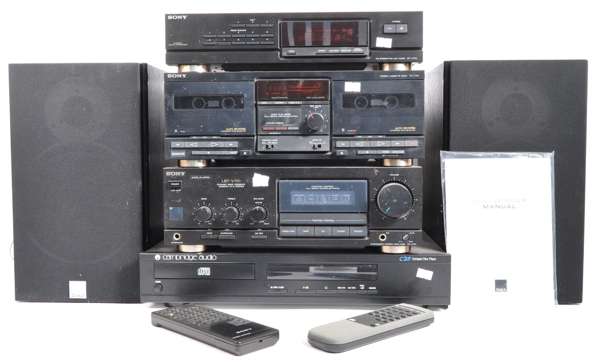 A LATE 20TH CENTURY SONY / CAMBRIDGE AUDIO STACKING SYSTEM