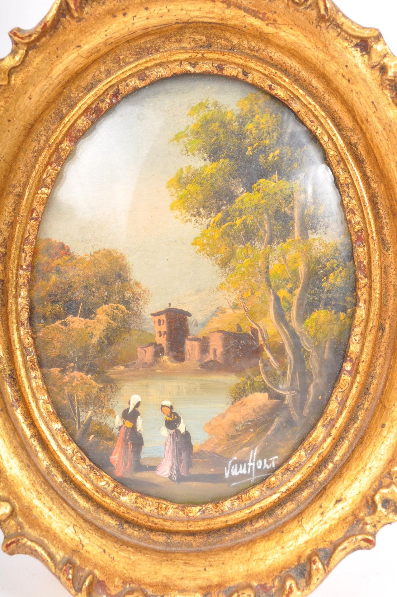 VINTAGE 20TH CENTURY MINIATURE ITALIAN OIL PAINTING - Image 3 of 5