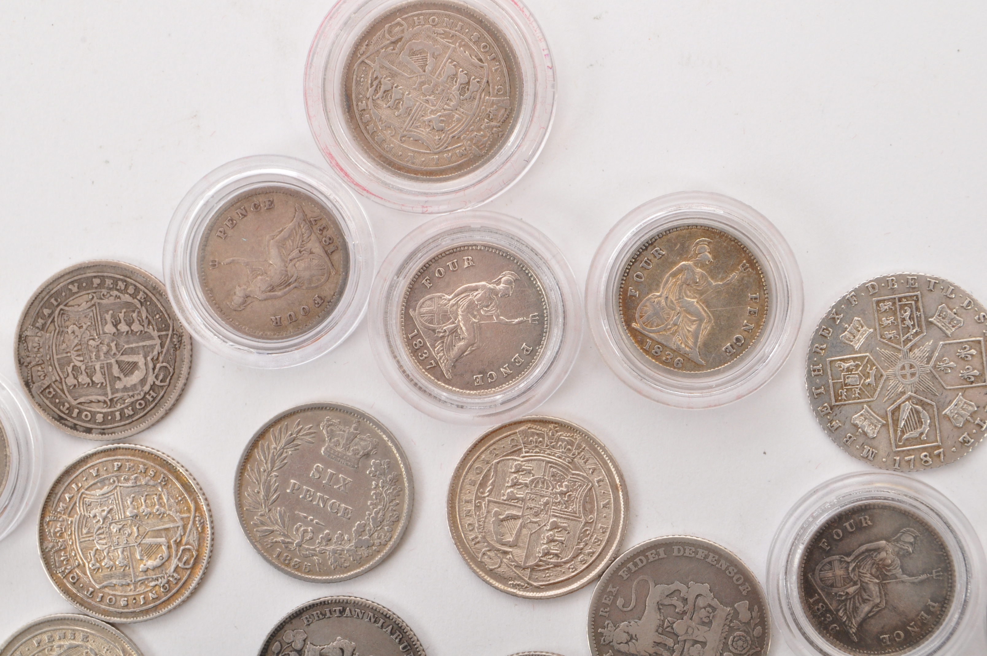 COLLECTION GEORGE III SILVER SIX PENCE COINS - Image 3 of 7