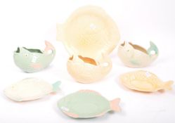 SHORTER & SON CERAMIC POTTERY FISH JUGS AND PLATES