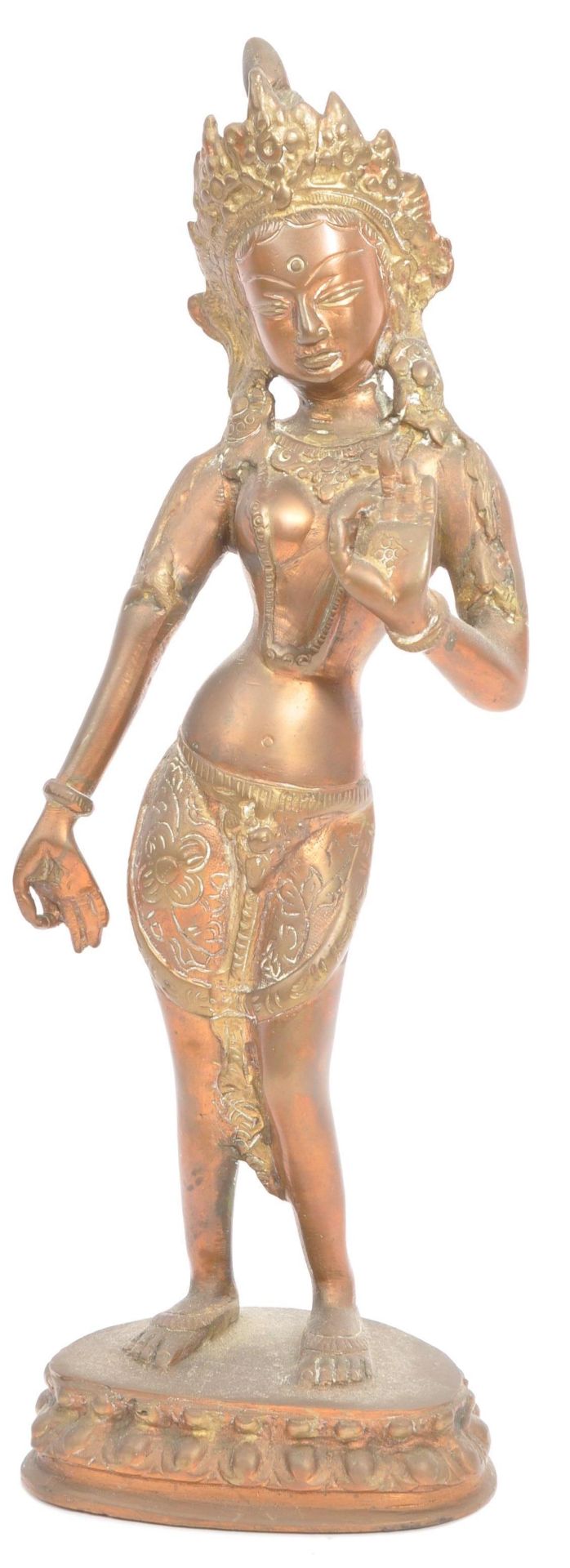 TIBETAN CAST BRONZE STATUE OF HINDU GODDESS TARA - Image 2 of 7