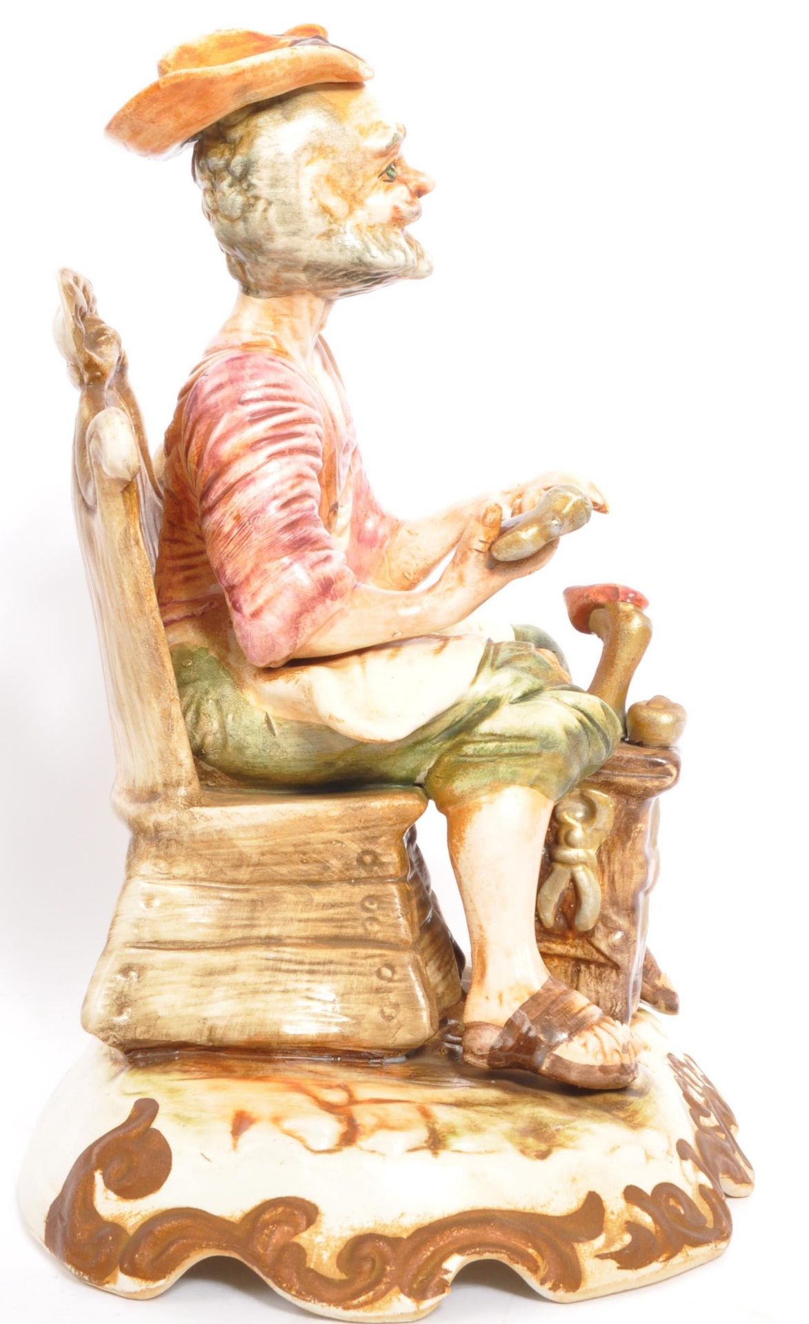 PAIR OF LARGE VINTAGE CAPODIMONTE CERAMIC FIGURINES - Image 4 of 9