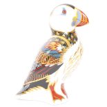 A VINTAGE ROYAL CROWN DERBY GOLD SEAL PUFFIN FIGURINE