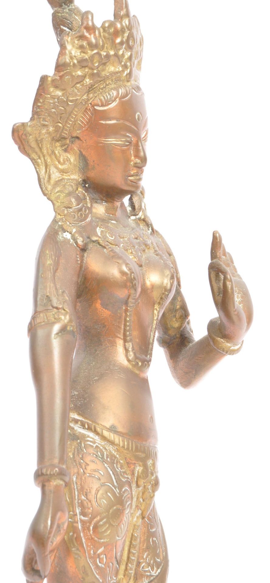 TIBETAN CAST BRONZE STATUE OF HINDU GODDESS TARA - Image 5 of 7