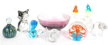 COLLECTION OF RETRO GLASS - MDINA - CAITHNESS - PAPERWEIGHTS