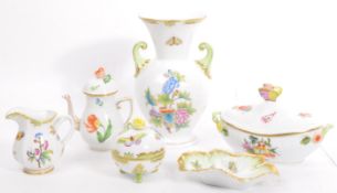 A COLLECTION OF HEREND HUNGRY PORCELAIN DRESSER SET