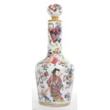A 19TH CENTURY HAND DECORATED CHINESE ORIENTAL OIL VESSEL