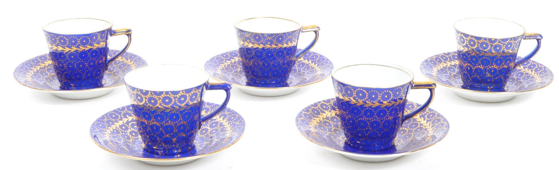 20TH CENTURY CZECH VICTORIA COBALT GILT COFFEE SERVICE - Bild 2 aus 6