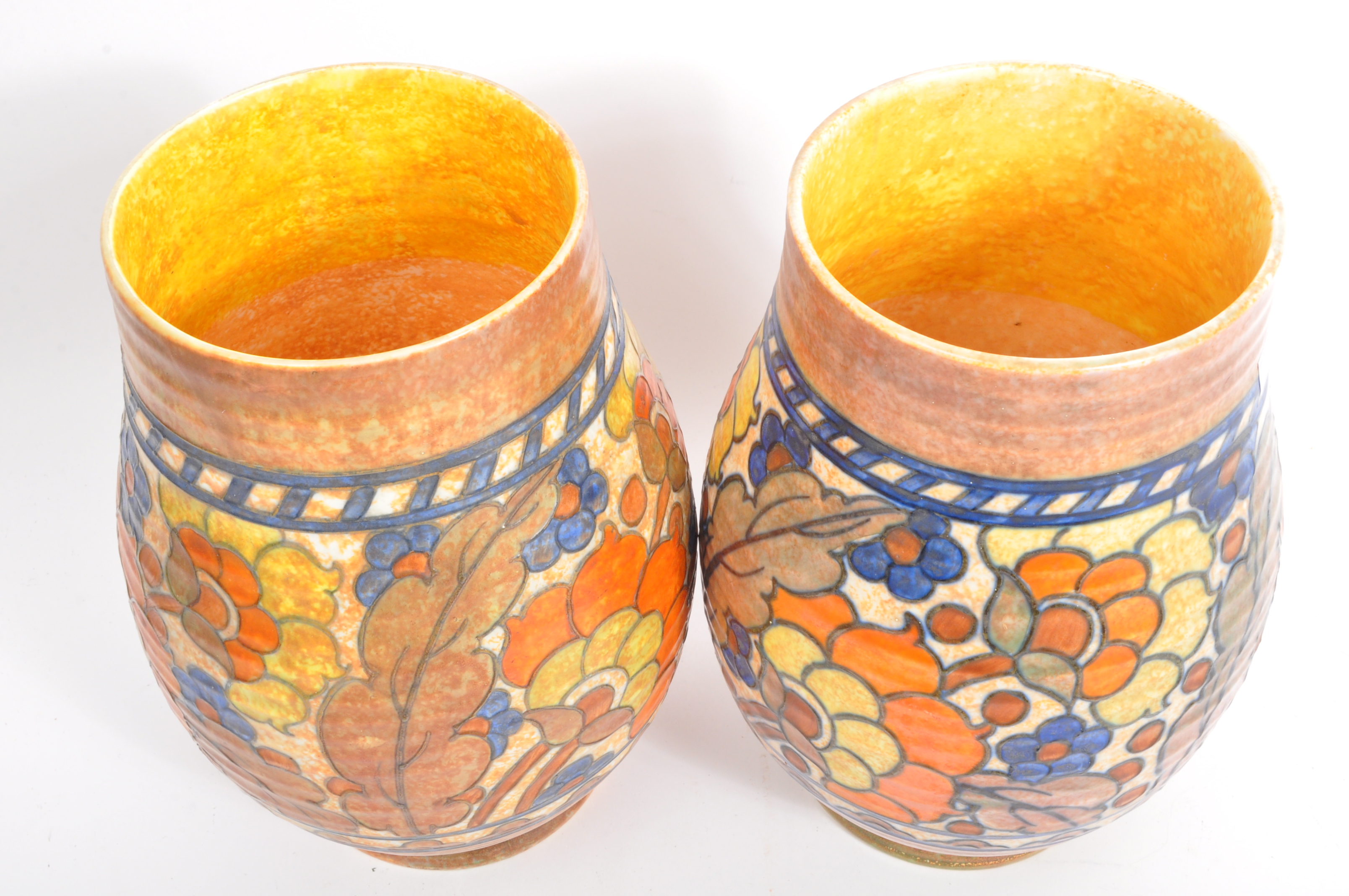 TWO ART DECO 1930S CROWN DUCAL BY CHARLOTTE RHEAD VASES - Image 4 of 5