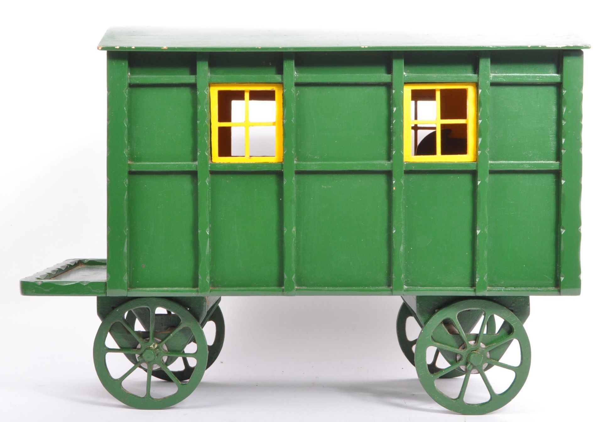 VINTAGE 20TH CENTURY PAINTED FOLK ART TRAVELLERS WAGON - Image 2 of 10