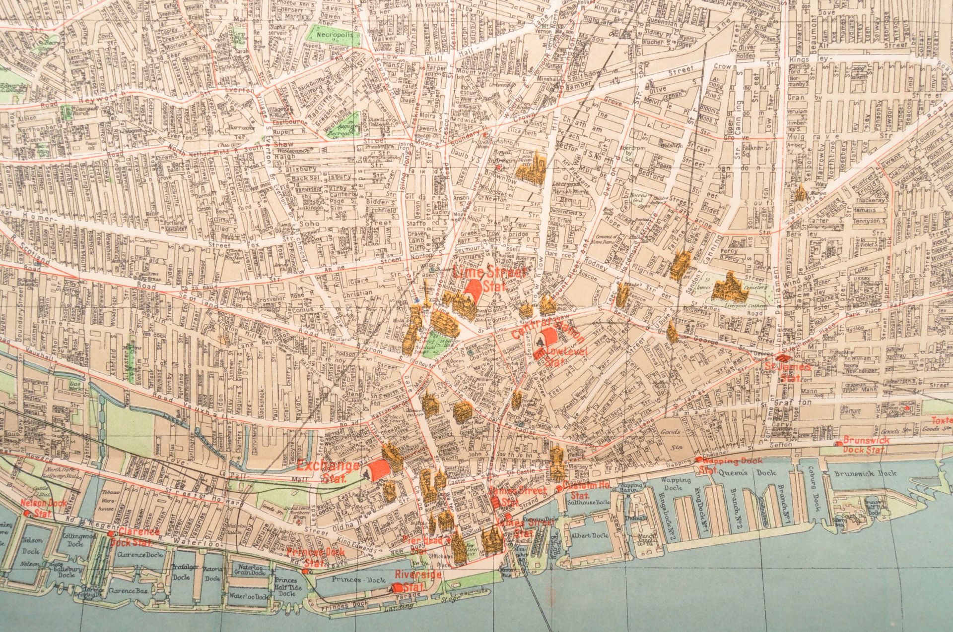 PHARUS MAP OF CENTRAL LIVERPOOL -PHILIP SON & NEWPHEW - Image 4 of 4