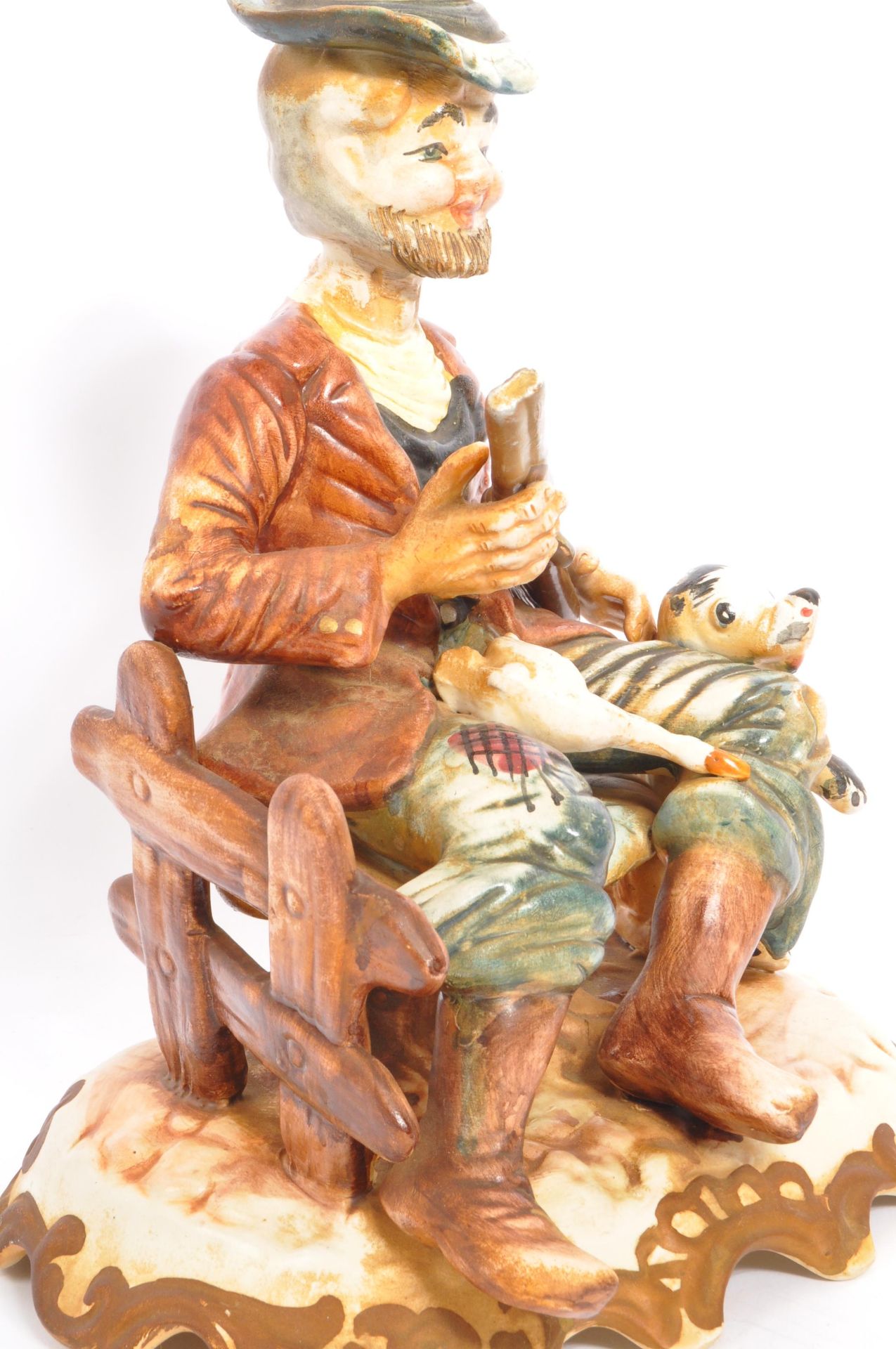 PAIR OF LARGE VINTAGE CAPODIMONTE CERAMIC FIGURINES - Image 8 of 9