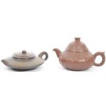 TWO 20TH CENTURY CHINESE TERRACOTTA TEAPOTS