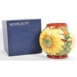 MOORCROFT INCA PATTERN BOXED VASE - RACHEL BISHOP