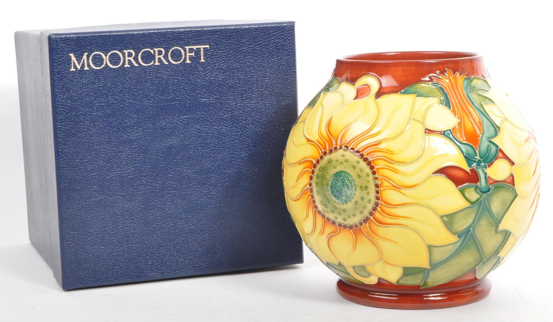 MOORCROFT INCA PATTERN BOXED VASE - RACHEL BISHOP