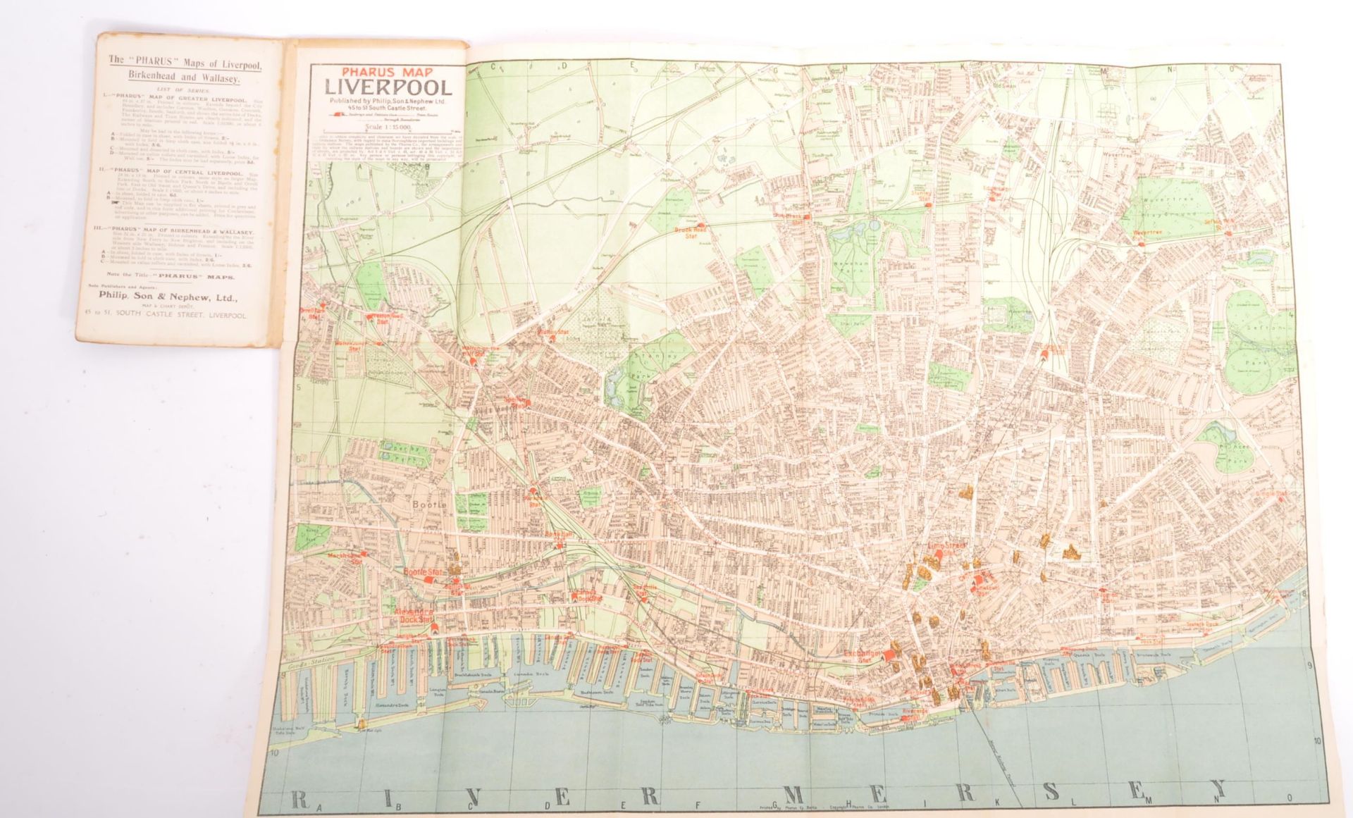 PHARUS MAP OF CENTRAL LIVERPOOL -PHILIP SON & NEWPHEW