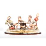 CAPODIMONTE - THE CHEATERS - PORCELAIN GROUP FIGURE - MERLI