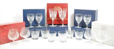 COLLECTION OF VINTAGE 20TH CENTURY BOXED CRYSTAL GLASSES