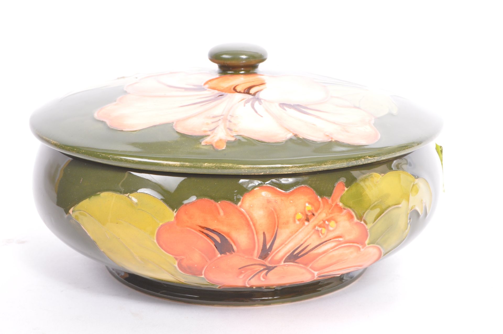 MOORCROFT HIBISCUS PATTERN LIDDED POT