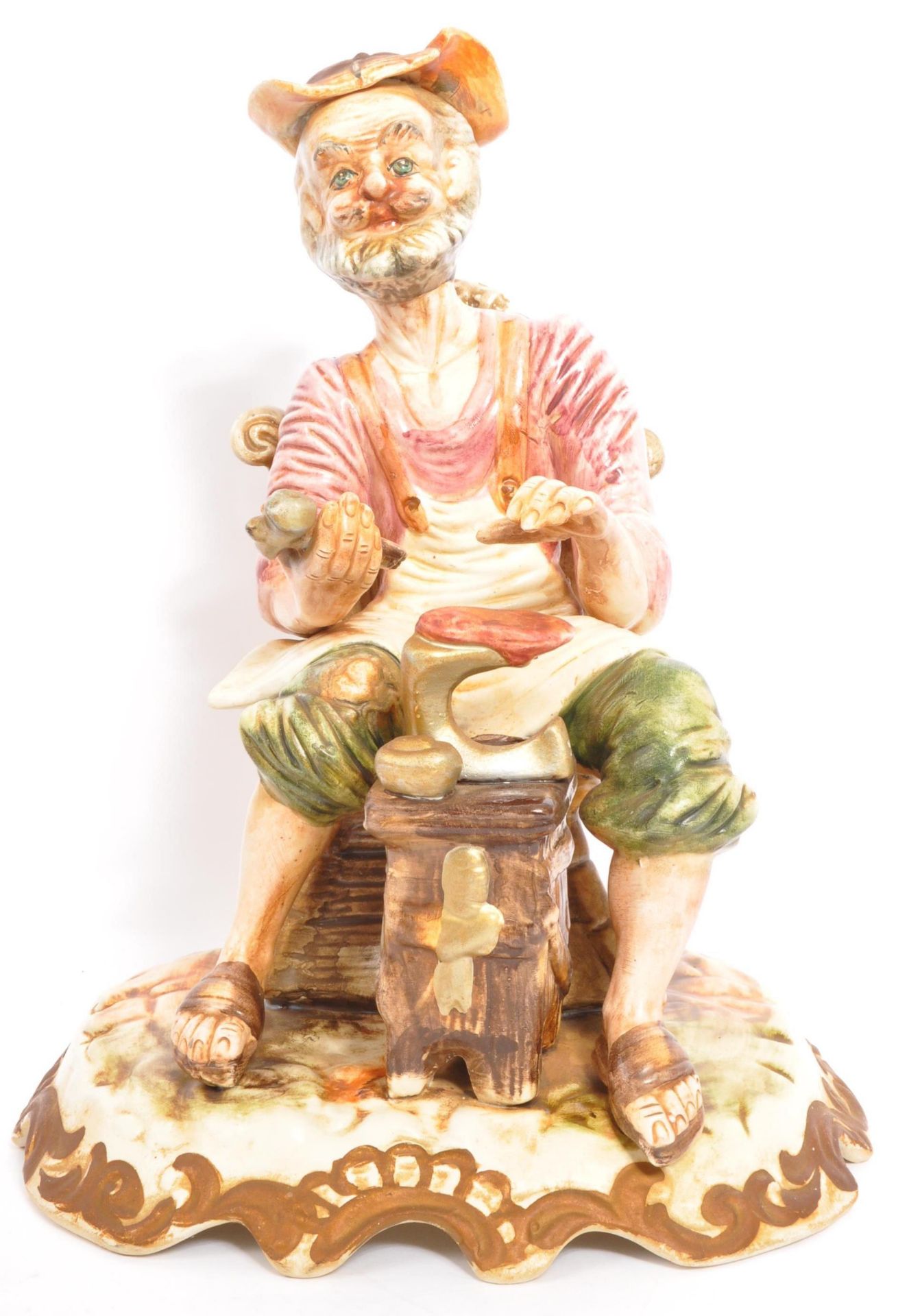 PAIR OF LARGE VINTAGE CAPODIMONTE CERAMIC FIGURINES - Image 2 of 9