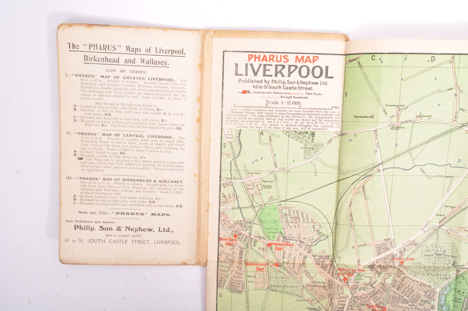 PHARUS MAP OF CENTRAL LIVERPOOL -PHILIP SON & NEWPHEW - Image 2 of 4
