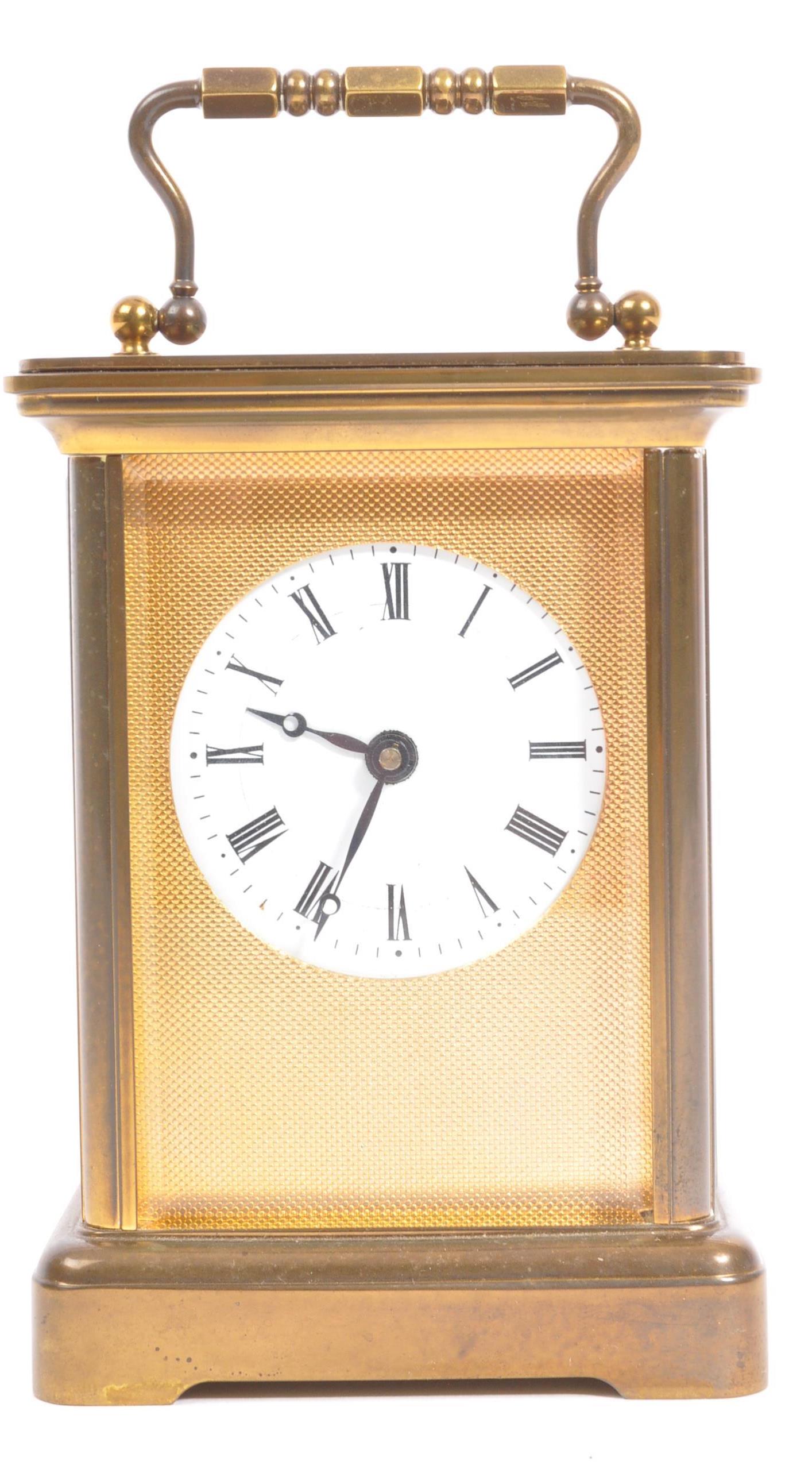 TWO EARLY 20TH CENTURY BRASS CARRIAGE CLOCK - Image 5 of 7