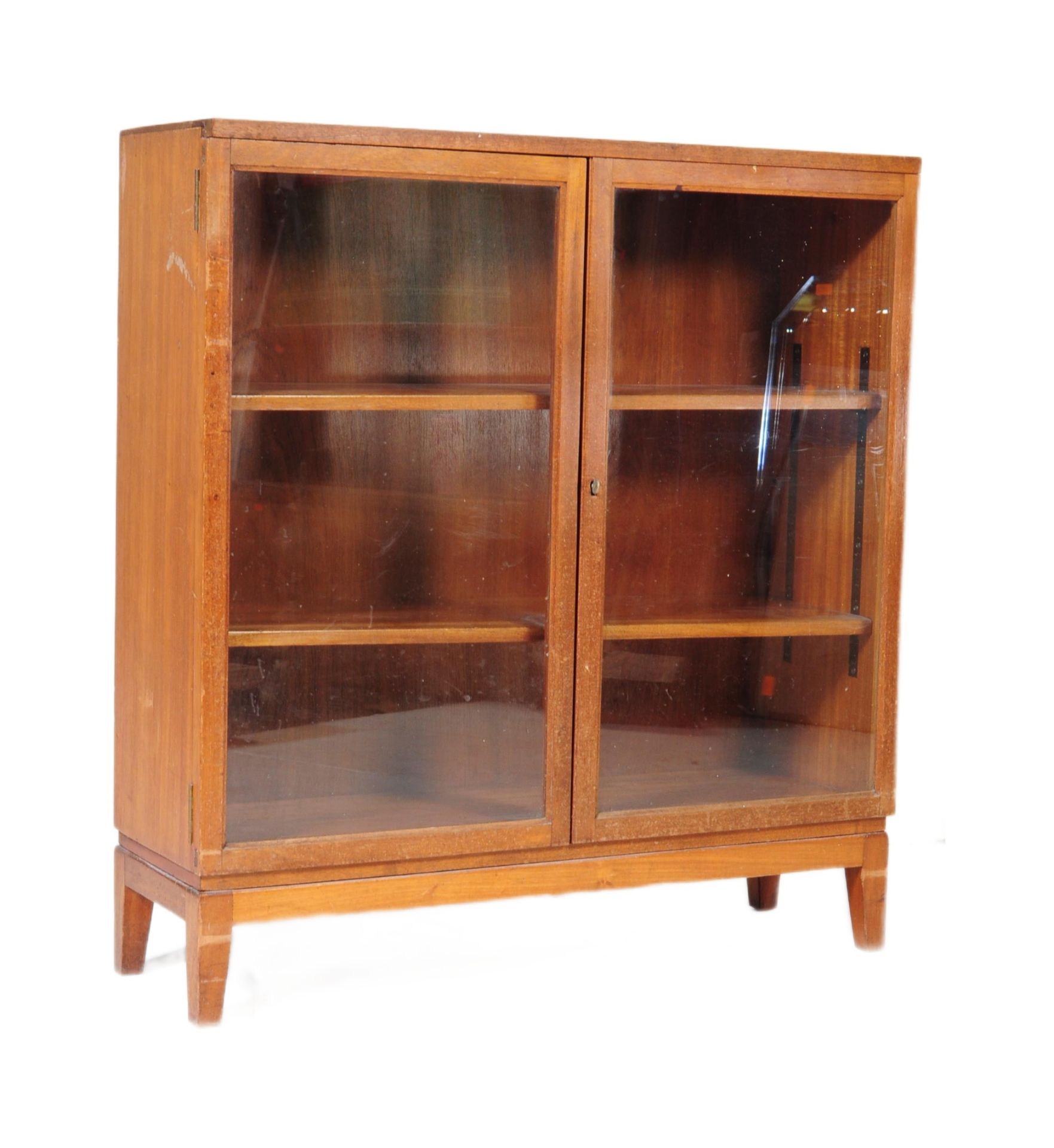 BRITISH MODERN DESIGN - TEAK WOOD LIBRARY BOOKCASE CABINET