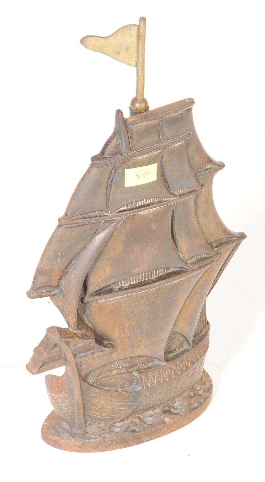 EARLY 20TH CENTURY BRASS FIRESIDE SET - GALLEON SHIP - Image 2 of 4