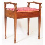 EDWARDIAN MAHOGANY TWIN HANDLED PIANO STOOL SEAT