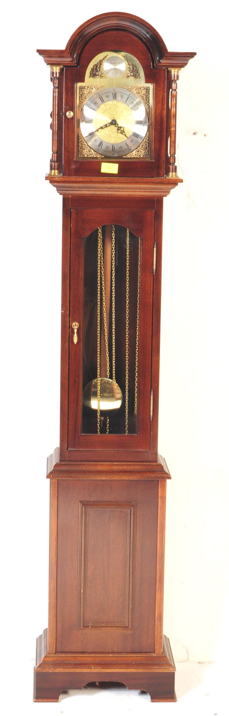 A MAHOGANY TEMPUS FUGIT LONGCASE GRANDMOTHER CLOCK - Image 2 of 5