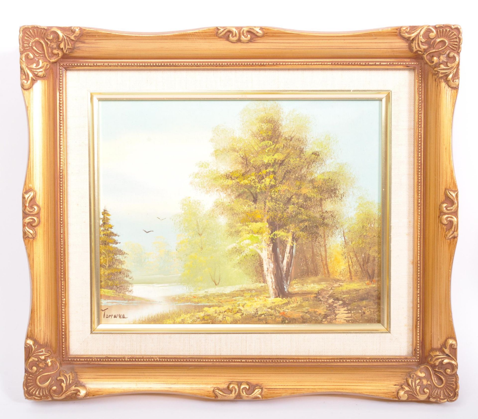 PAIR OF VINTAGE RETRO OIL ON CANVAS SCENIC PAINTINGS - Image 5 of 8