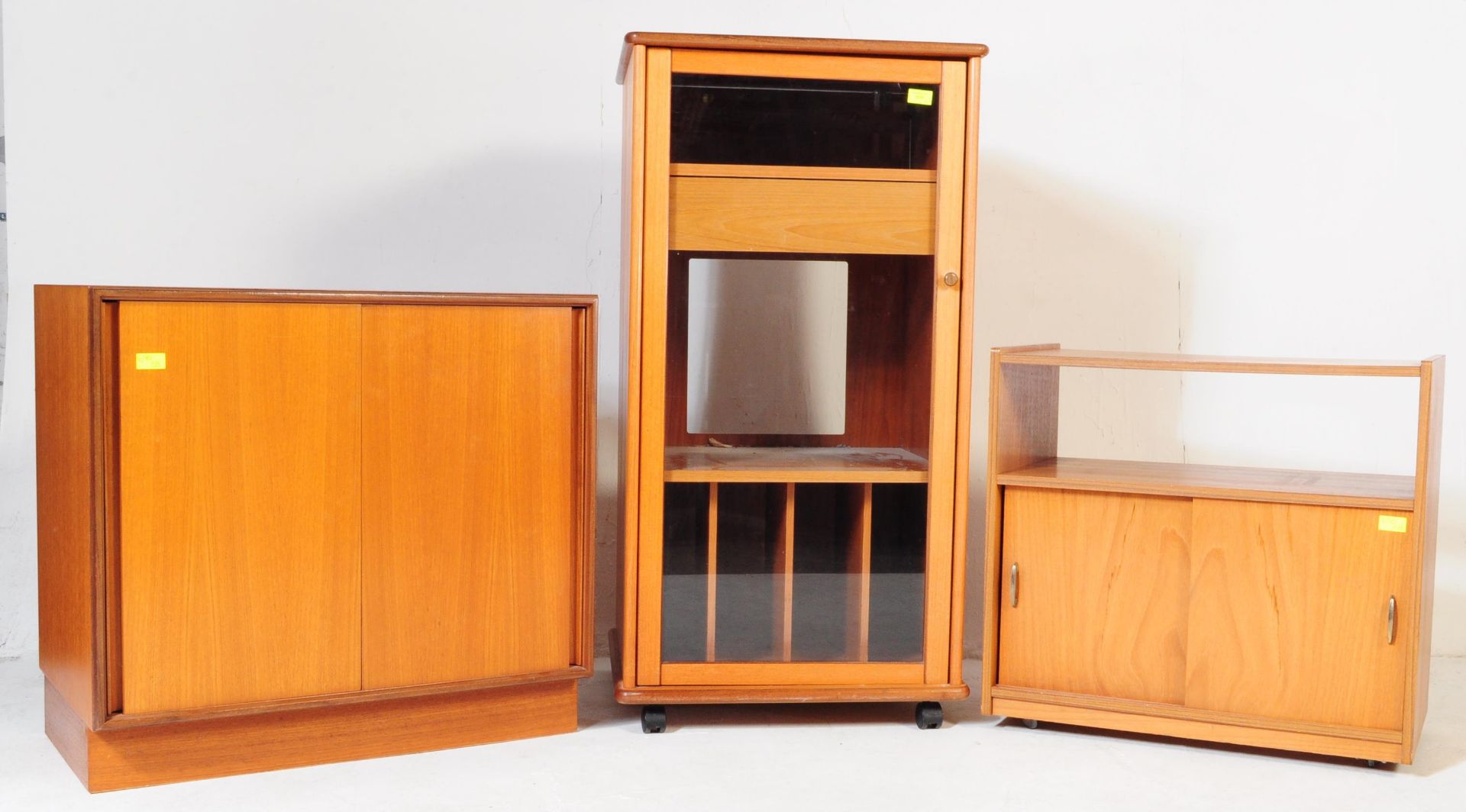 SET OF THREE MID TO LATE 20TH CENTURY TEAK WOOD CABINETS