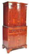 20TH CENTURY YEW AND MAHOGANY VENEER COCKTAIL CABINET