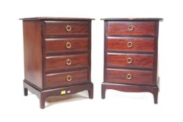 A PAIR OF RETRO STAG MINSTREL MAHOGANY BEDSIDE DRAWERS
