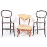 A 19TH CENTURY & TWO LATER ABALONE INLAID BEDROOM CHAIRS