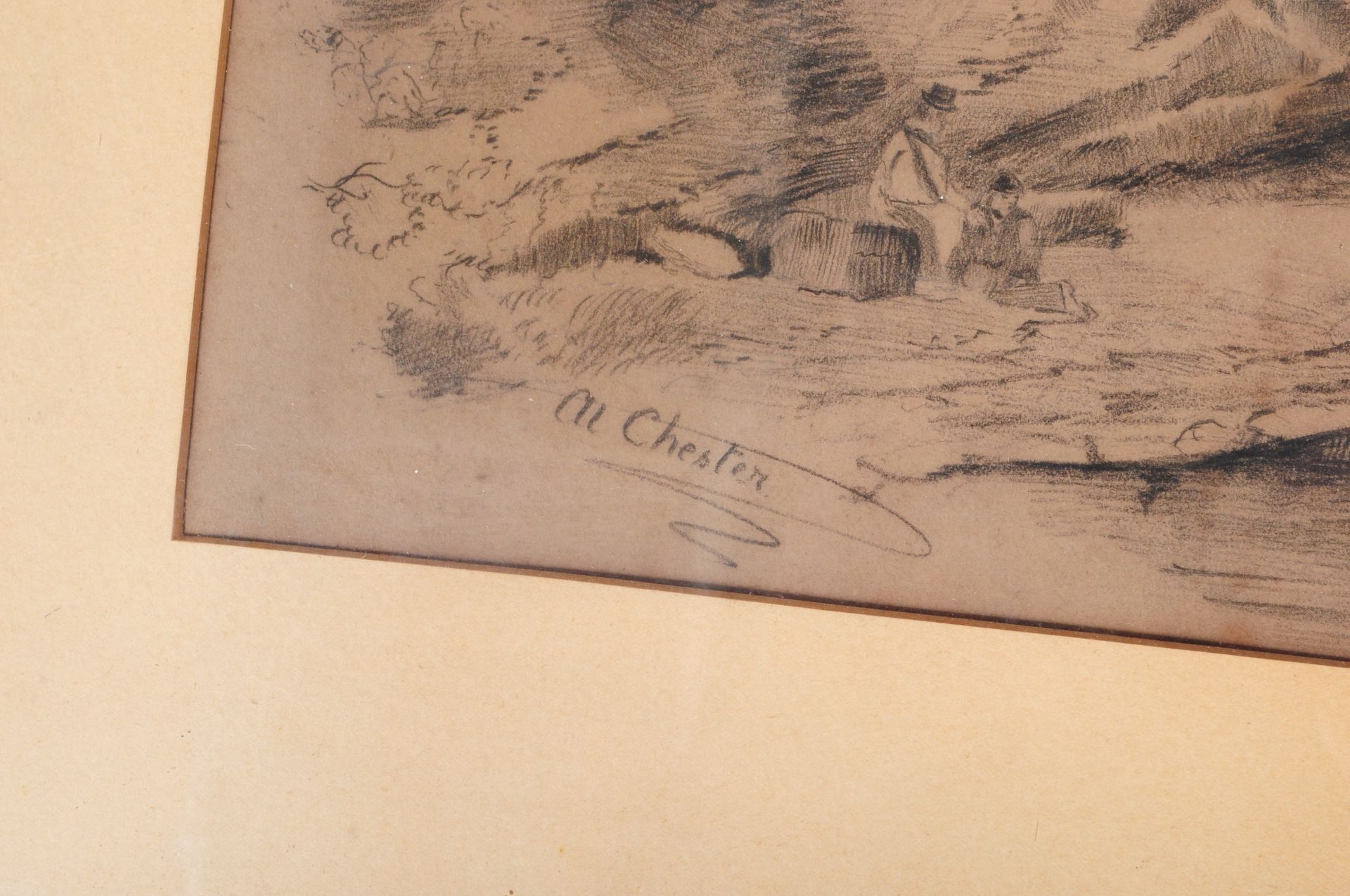 COLLECTION OF THREE 19TH CENTURY PENCIL & CHALK ON PAPER - Image 4 of 6